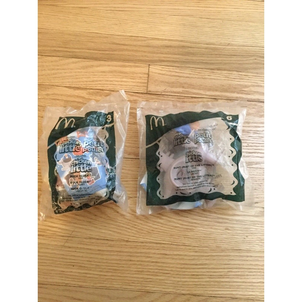 Chicken Little McDonalds Happy Meal Toy - Buck Cluck #3 & Runt of the Litter #6